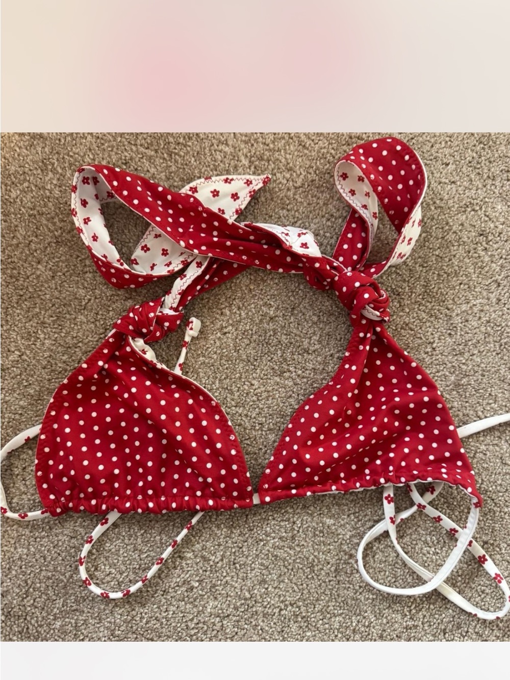 Frankie's Bikinis Red and White Polka Dot Two-Piece - Picture 3 of 4